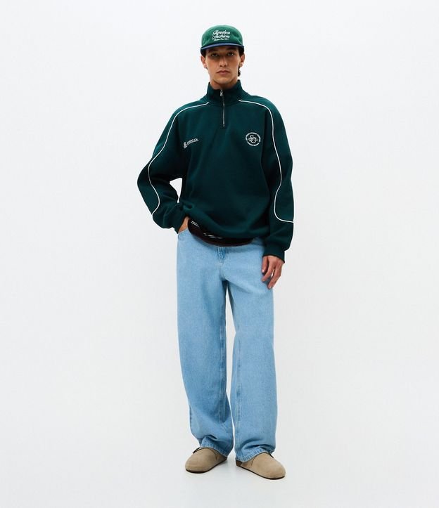Saco Masculino Algodón Deportivo Half Cremallera Boxy 2