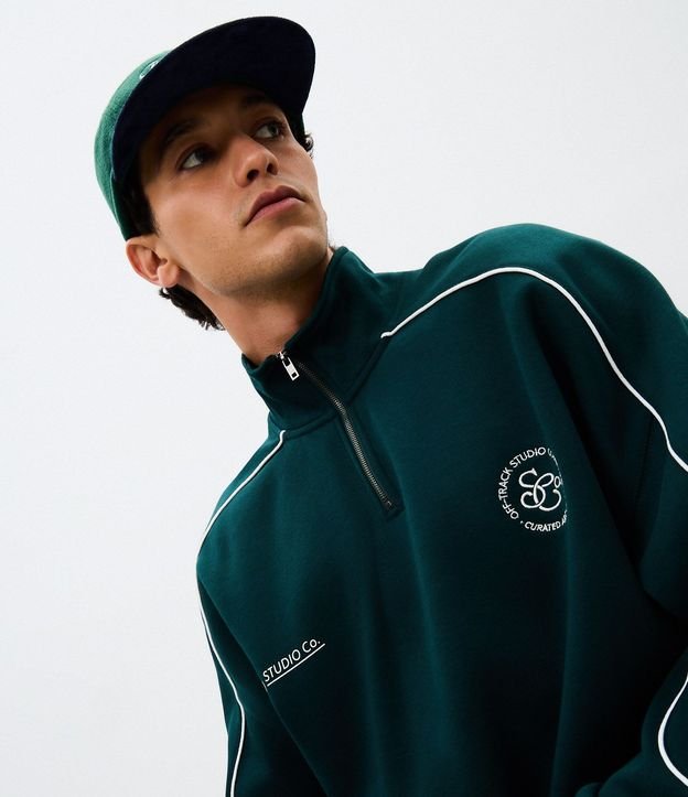 Saco Masculino Algodón Deportivo Half Cremallera Boxy 3