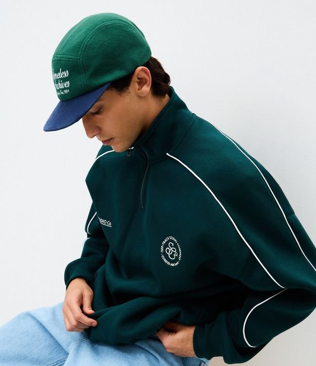 Saco Masculino Algodón Deportivo Half Cremallera Boxy 4