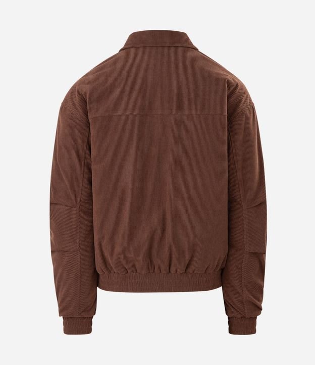 Campera Masculina Bomber de Terciopelo con Cuello Polo 7