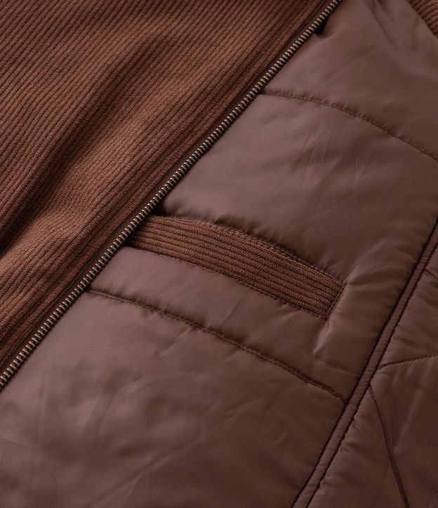 Campera Masculina Bomber de Terciopelo con Cuello Polo 11