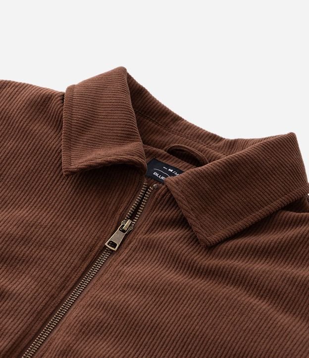 Campera Masculina Bomber de Terciopelo con Cuello Polo 12