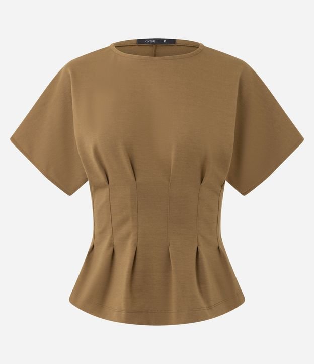 Blusa Peplum Estructurada con Pliegues Delanteros