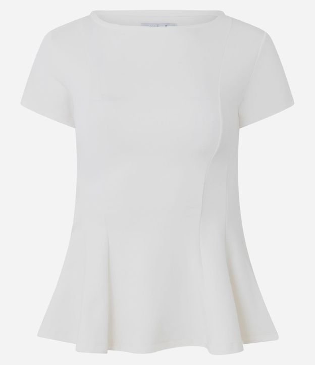 Blusa Peplum en Punto Roma con Mangas Cortas
