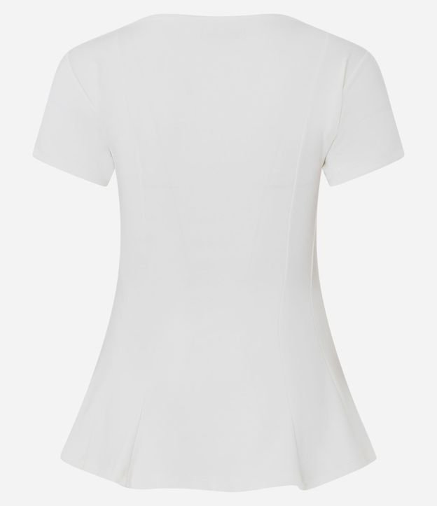 Blusa Peplum en Punto Roma con Mangas Cortas 6