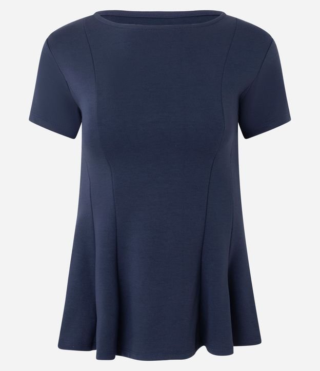 Blusa Peplum en Punto Roma con Mangas Cortas