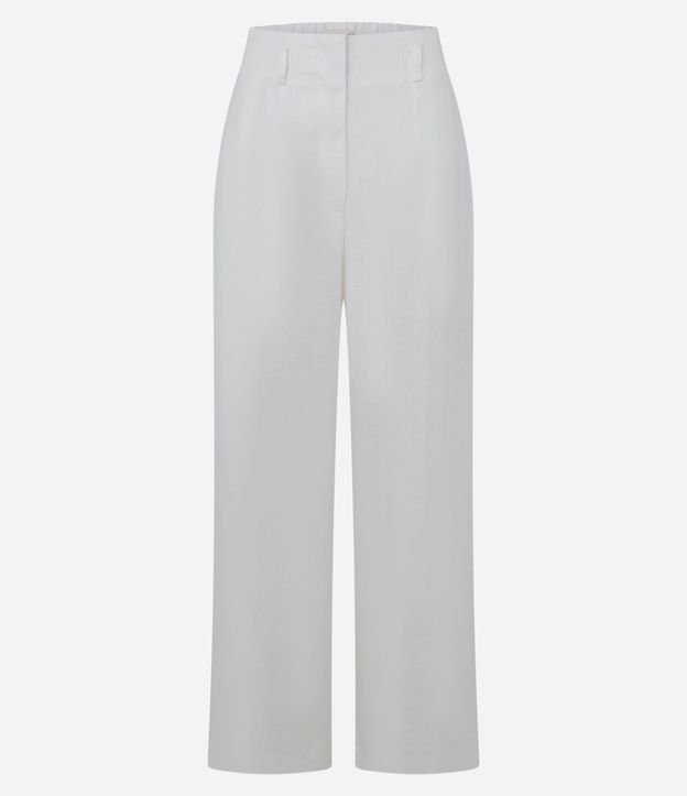 Pantalón Recto en Lino con Cintura Elástica y Bolsillos 7