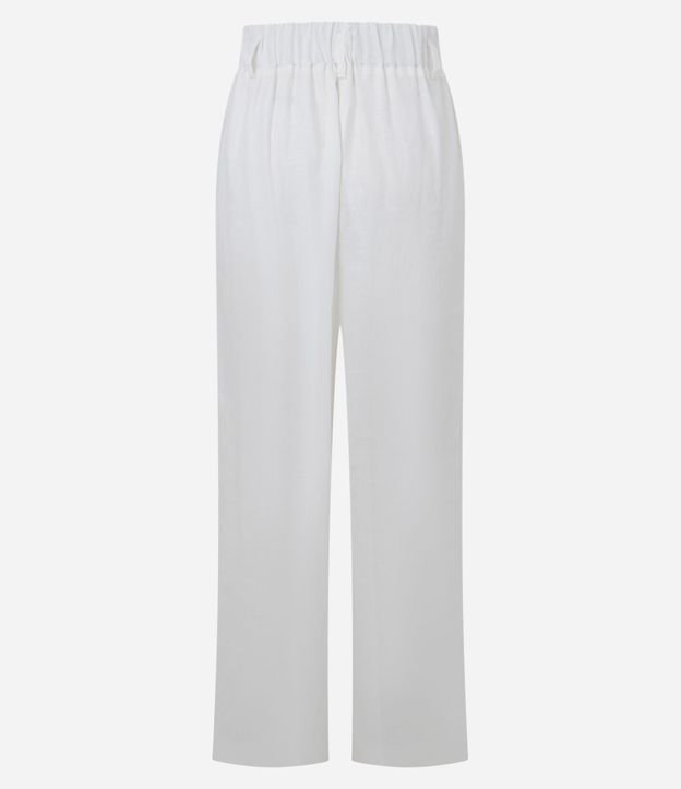 Pantalón Recto en Lino con Cintura Elástica y Bolsillos 8