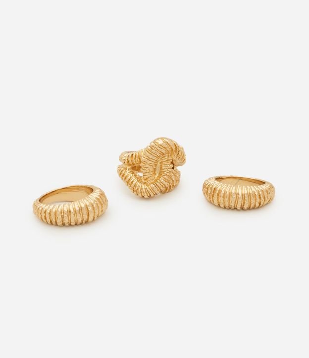 Kit 03 Anillos Robustos Texturizados 3