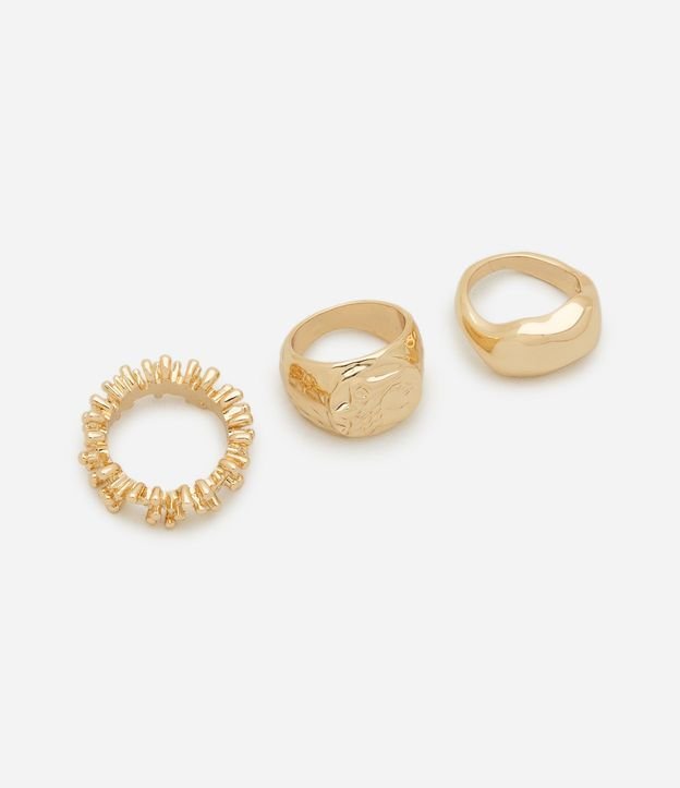 Kit 03 Anillos Robustos Metalizados