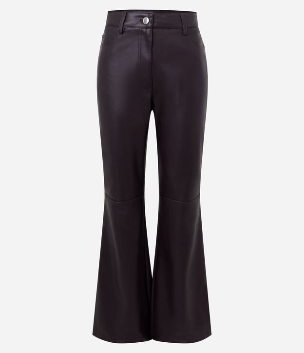 Pantalón Flare en PU con Five Pockets Estructurados 5