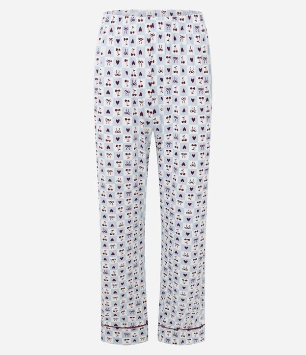 Pijama Largo Americano en Viscolycra con Estampado Cerezas 3