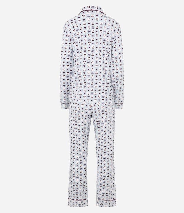 Pijama Largo Americano en Viscolycra con Estampado Cerezas 5