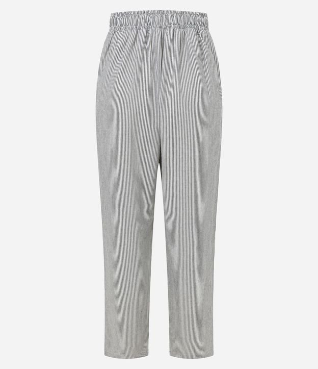 Pantalón Carrot Rayada en Sarga con Cintura Alta 6