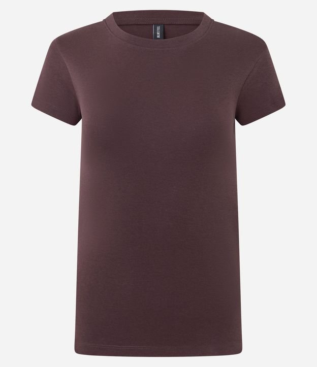 Blusa Básica Ajustada en Algodón con Cuello Redondo 5