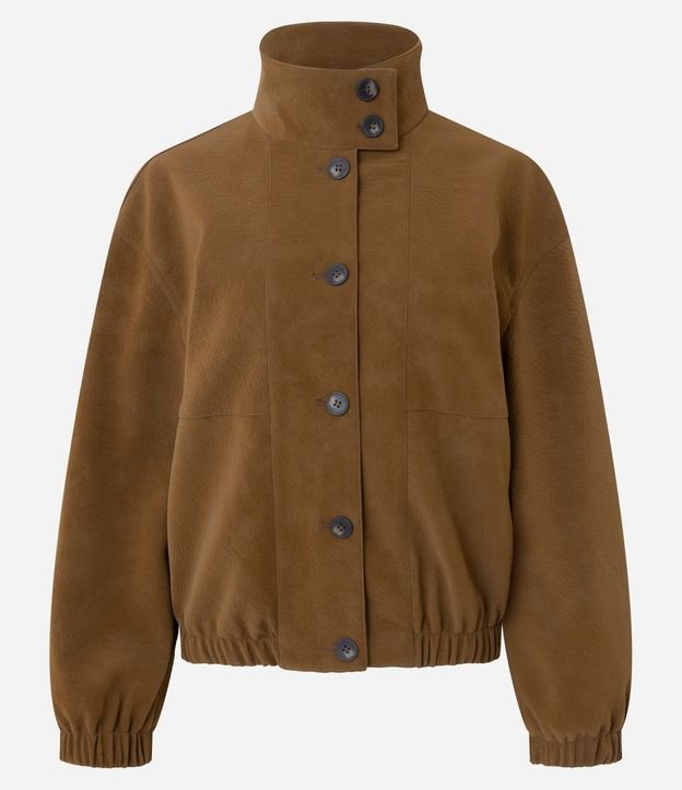 Campera en PU Texturizada con Abotonado Delantero 5