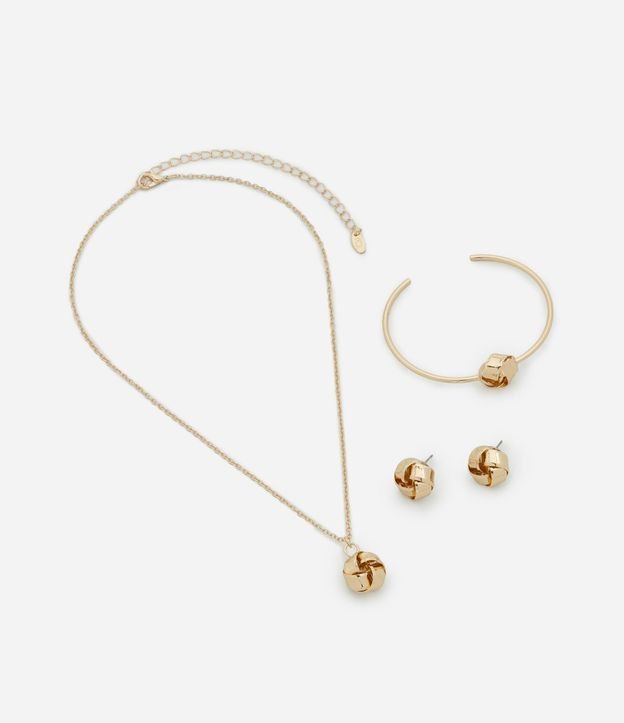 Conjunto de Collar Corto y Pulsera con Detalle de Nudo 2