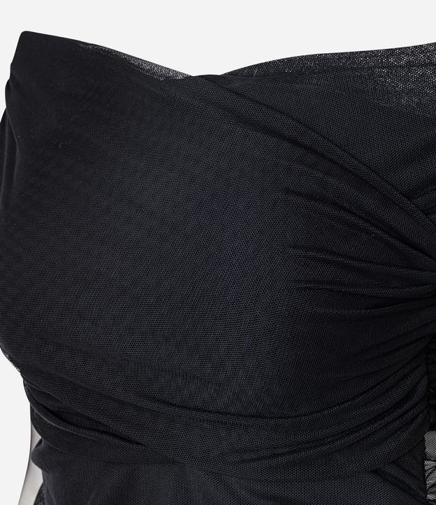 Blusa en Tule con Escote Hombro a Hombro Traspasado 6