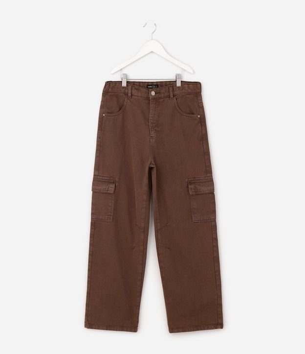 Pantalón Baggy Infantil en Jeans con Bolsillo Cargo – Talle 7 a 14 años