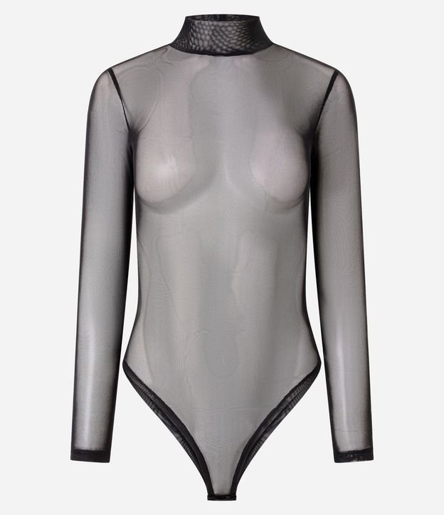 Body en Tule con Cuello Alto y Manga Larga 6