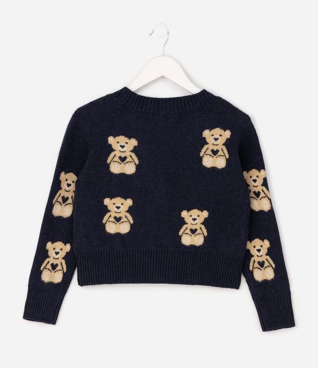 Cardigan Infantil en Jacquard con Estampa de Ositos - Talle 5 a 14 años 3