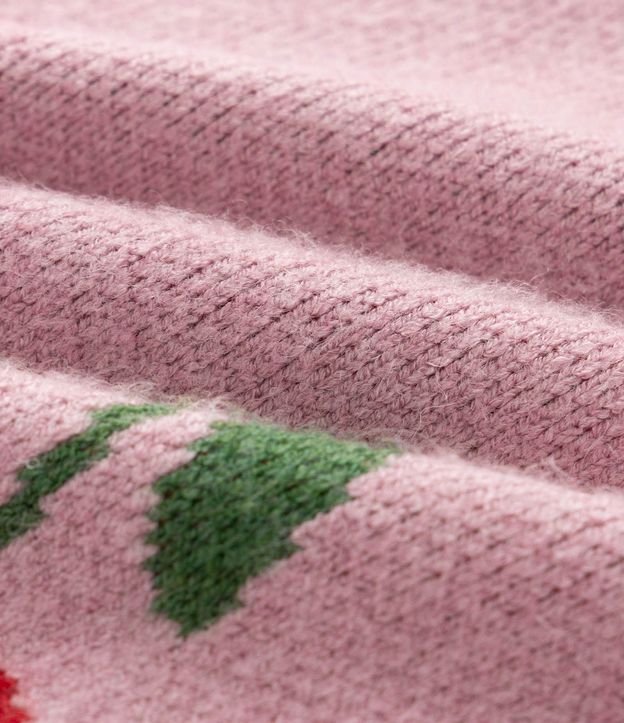 Cardigan Rectilínea Jacquard Estampa de Cereza - Talle 5 a 14 años 4