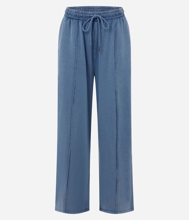 Pantalón en Algodón Lavado con Cintura con Lazo 5