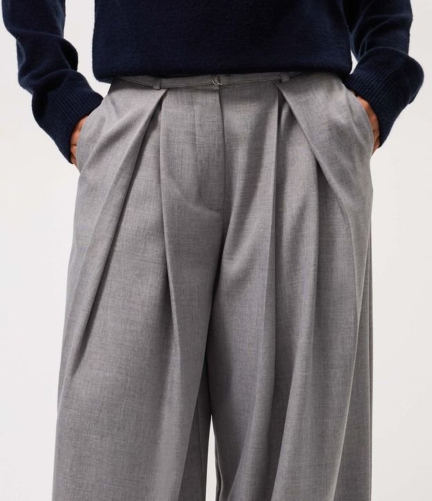 Pantalón Pantalona Sastre con Cinturón y Pliegues 3