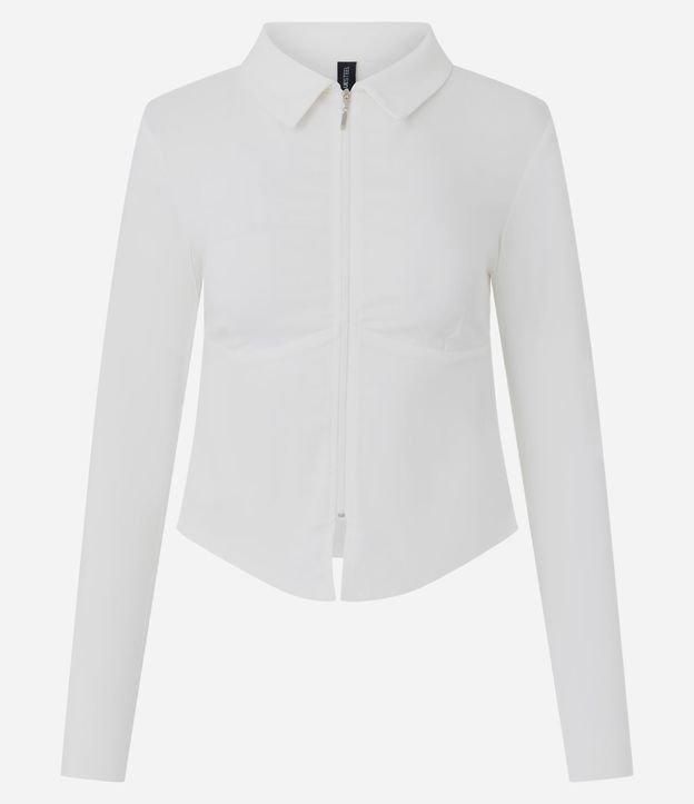 Camisa Manga Larga en Bengalina con Cremallera Delantera 5