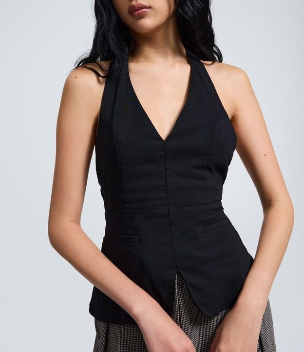 Blusa Frente Única en Bengalina con Bolsillos Laterales 3