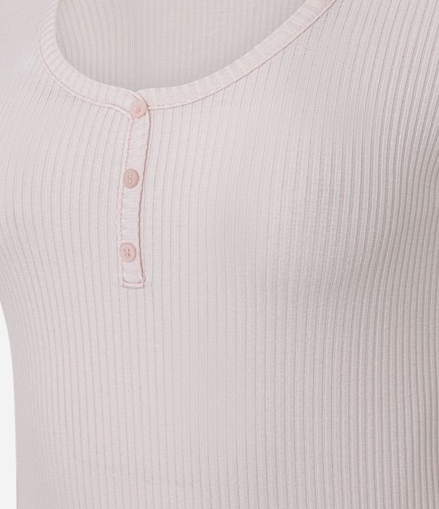 Blusa de Pijama en Rib con Botones en el Escote 2