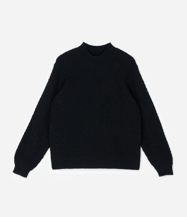 Buzo en Punto Geométrico con Cuello Curve & Plus Size 4