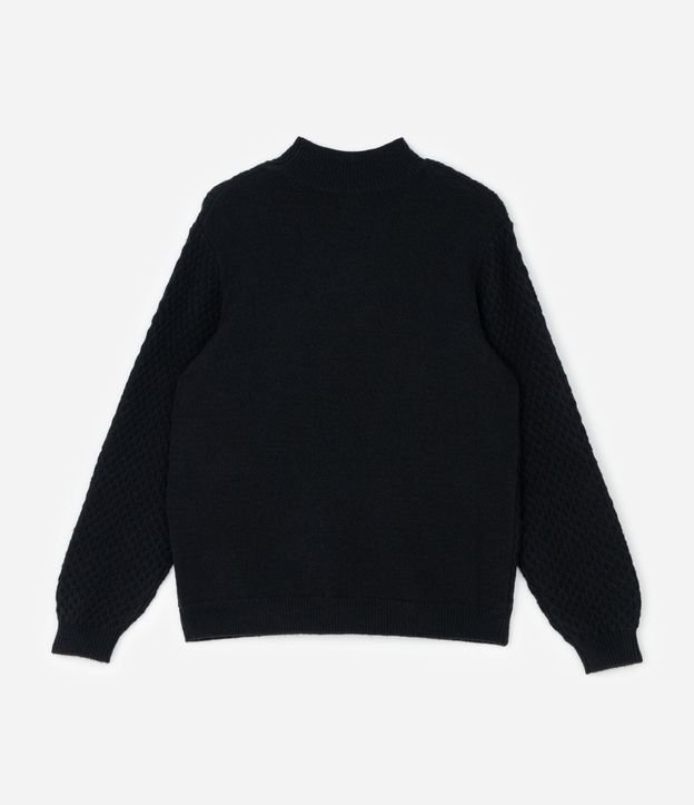 Buzo en Punto Geométrico con Cuello Curve & Plus Size 5