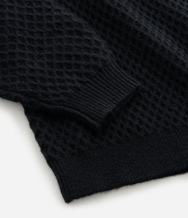 Buzo en Punto Geométrico con Cuello Curve & Plus Size 7