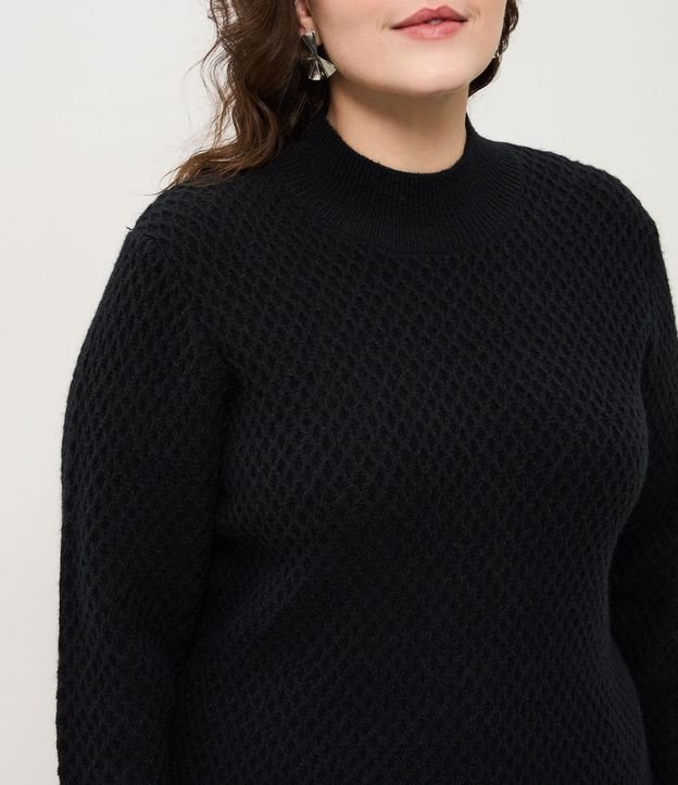 Buzo en Punto Geométrico con Cuello Curve & Plus Size 2