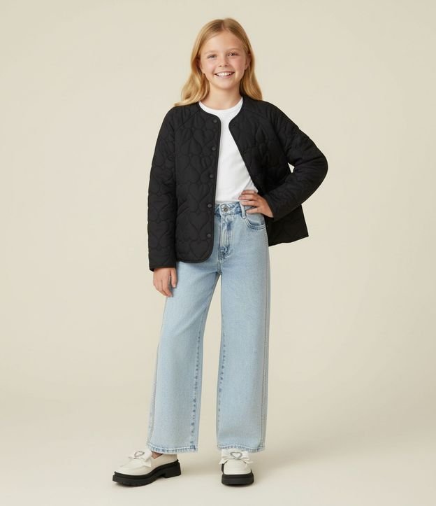 Campera Infantil Capitoneada con Textura de Corazones – Talle 5 a 14 años