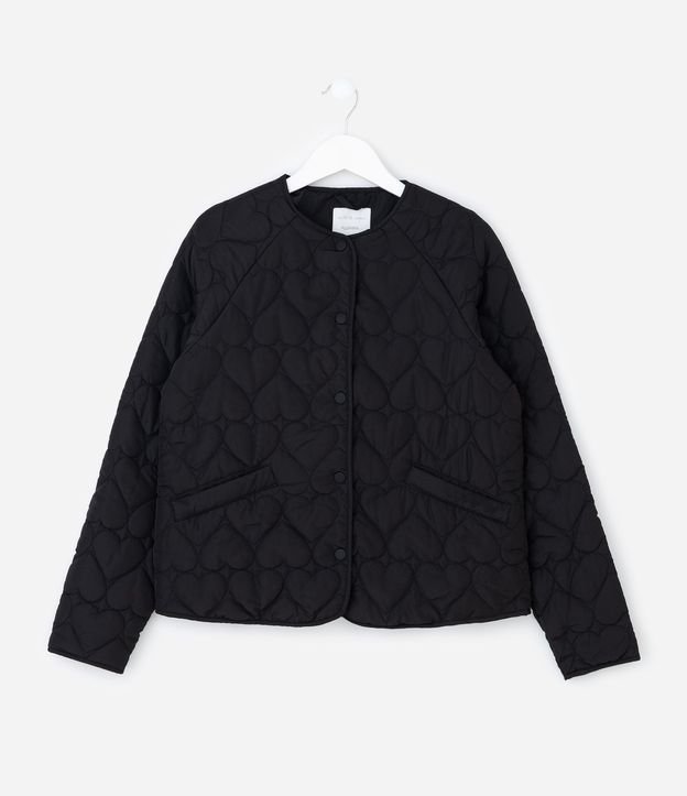 Campera Infantil Capitoneada con Textura de Corazones – Talle 5 a 14 años 2