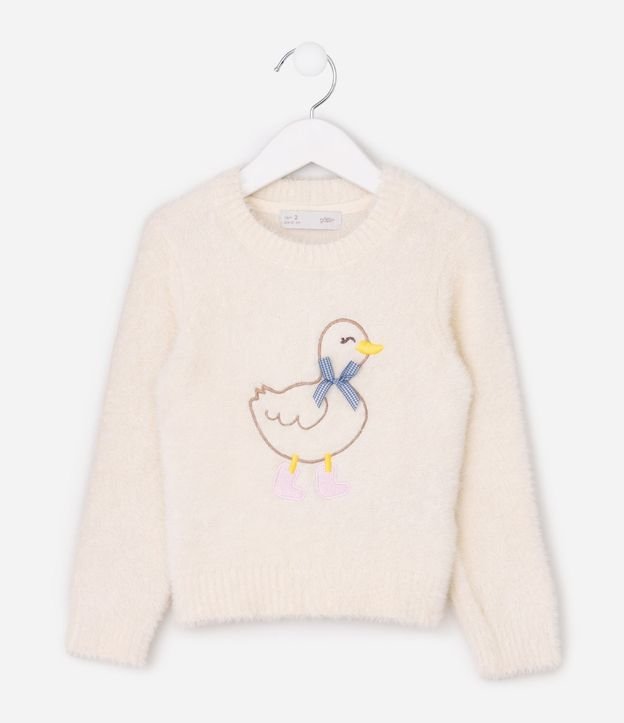 Suéter Infantil en Punto con Bordado de Patito - Talle 1 a 6 años 2
