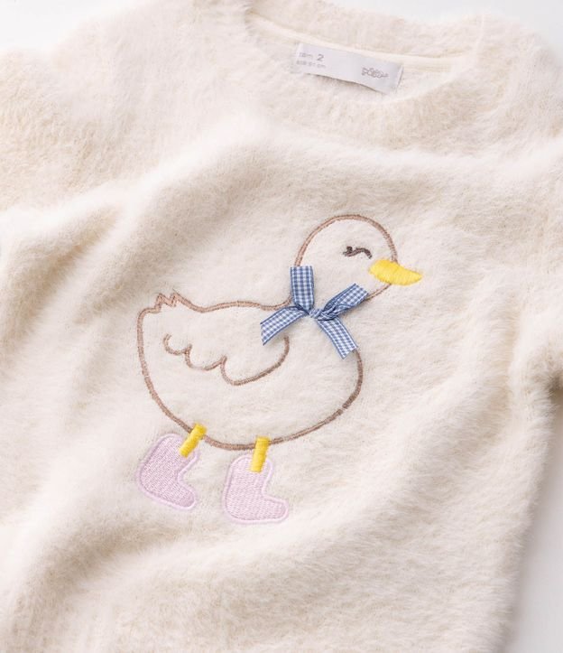Suéter Infantil en Punto con Bordado de Patito - Talle 1 a 6 años 5