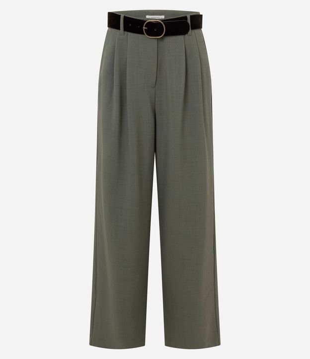 Pantalón Wide Leg Sastrería con Cinturón en Gamuza 6