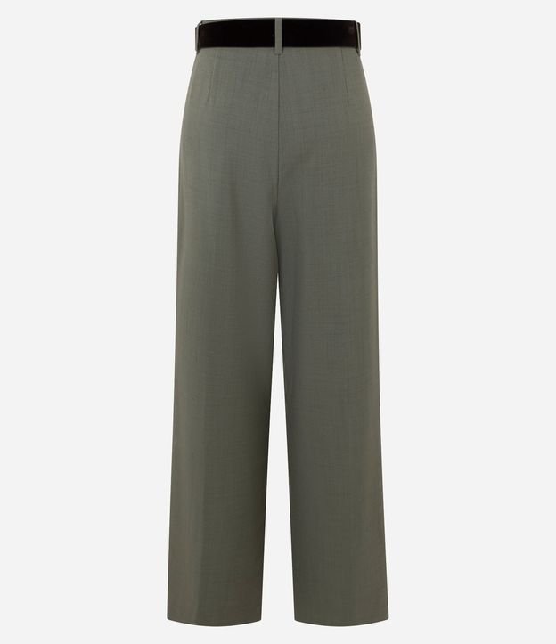 Pantalón Wide Leg Sastrería con Cinturón en Gamuza 8