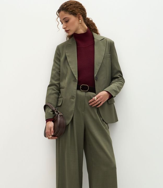Pantalón Wide Leg Sastrería con Cinturón en Gamuza 2
