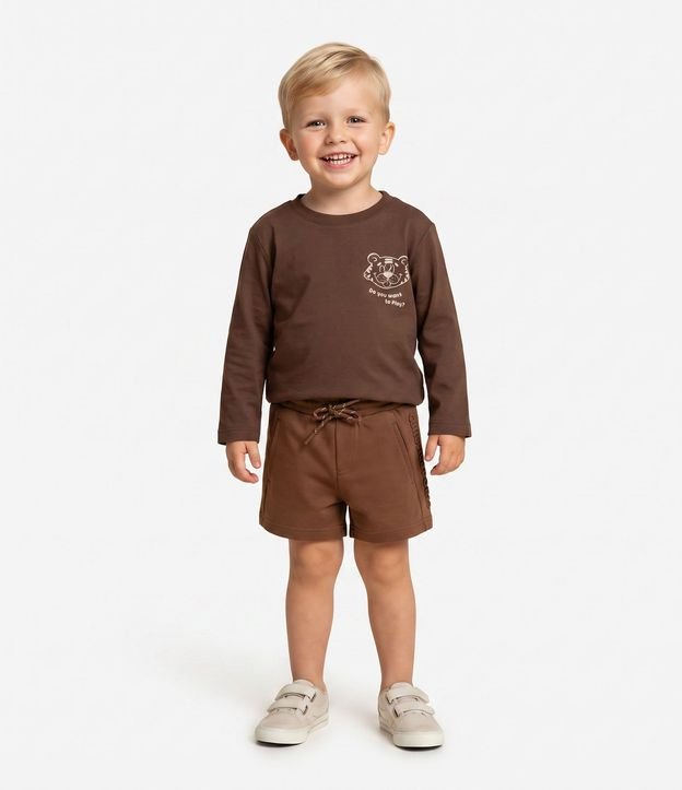Remera Infantil  Manga Larga con Estampa de Oso – Talle 1 a 6 años 1