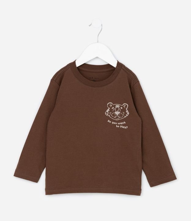 Remera Infantil  Manga Larga con Estampa de Oso – Talle 1 a 6 años 2
