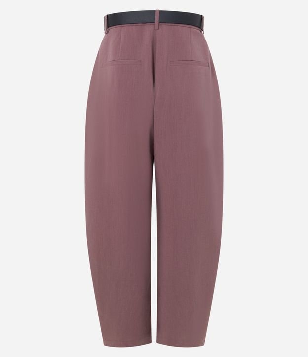 Pantalón Barrel Sastre con Pliegues Delanteros y Cinturón en PU 7