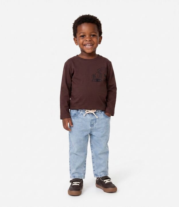 Remera Infantil Manga Larga con Estampa de Excavadera – Talle 1 a 6 años