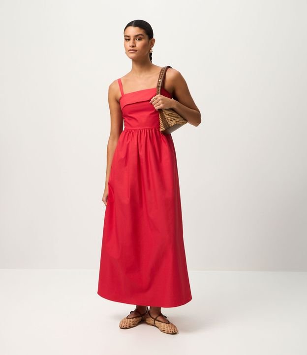 Vestido Largo en Algodón con Breteles Finos