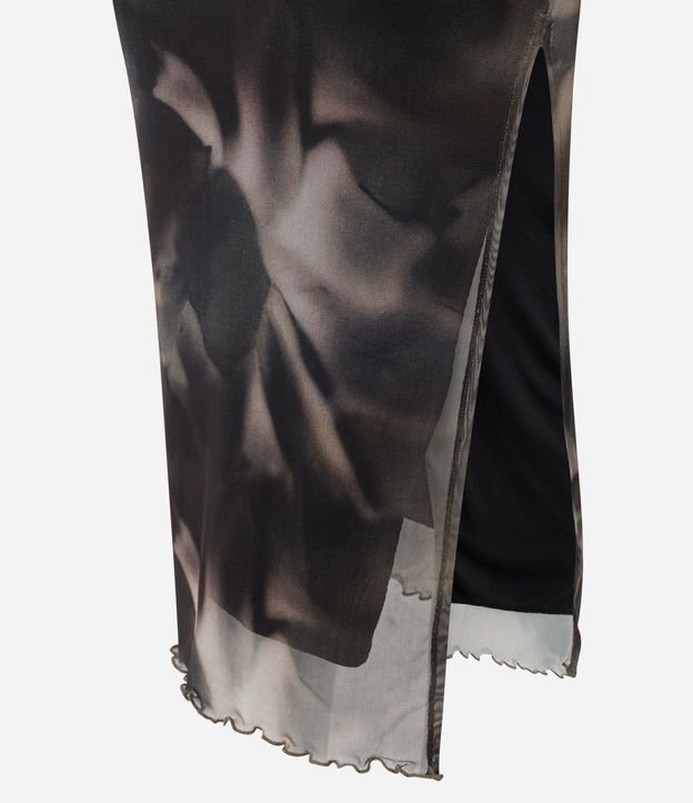 Vestido Largo en Tule con Estampa Efecto Manchado 7