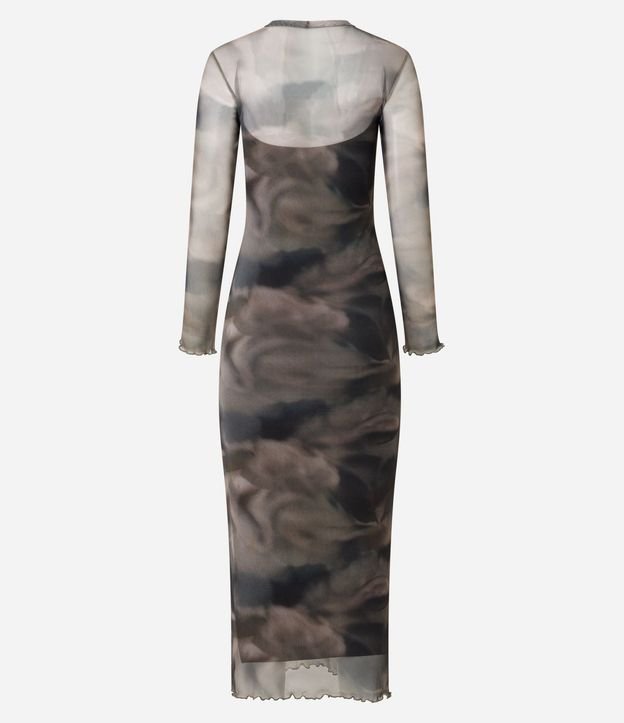 Vestido Largo en Tule con Estampa Efecto Manchado 8