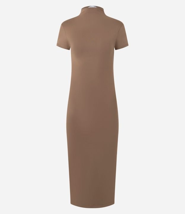 Vestido Tubito Básico con Cuello Alto y Encaje Trasero 5